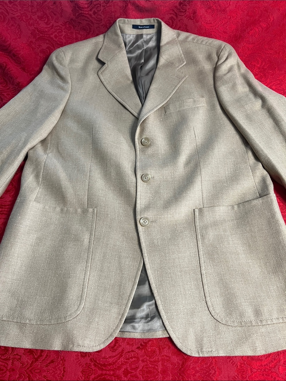Polo University Club Ralph Lauren Men’s Beige 3-Button Blazer Made in Canada